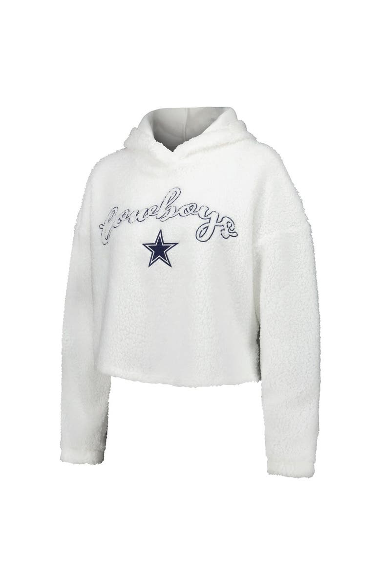 CONCEPTS SPORT Women's Concepts Sport White Dallas Cowboys Fluffy Pullover Sweatshirt & Shorts Sleep Set, Alternate, color, White