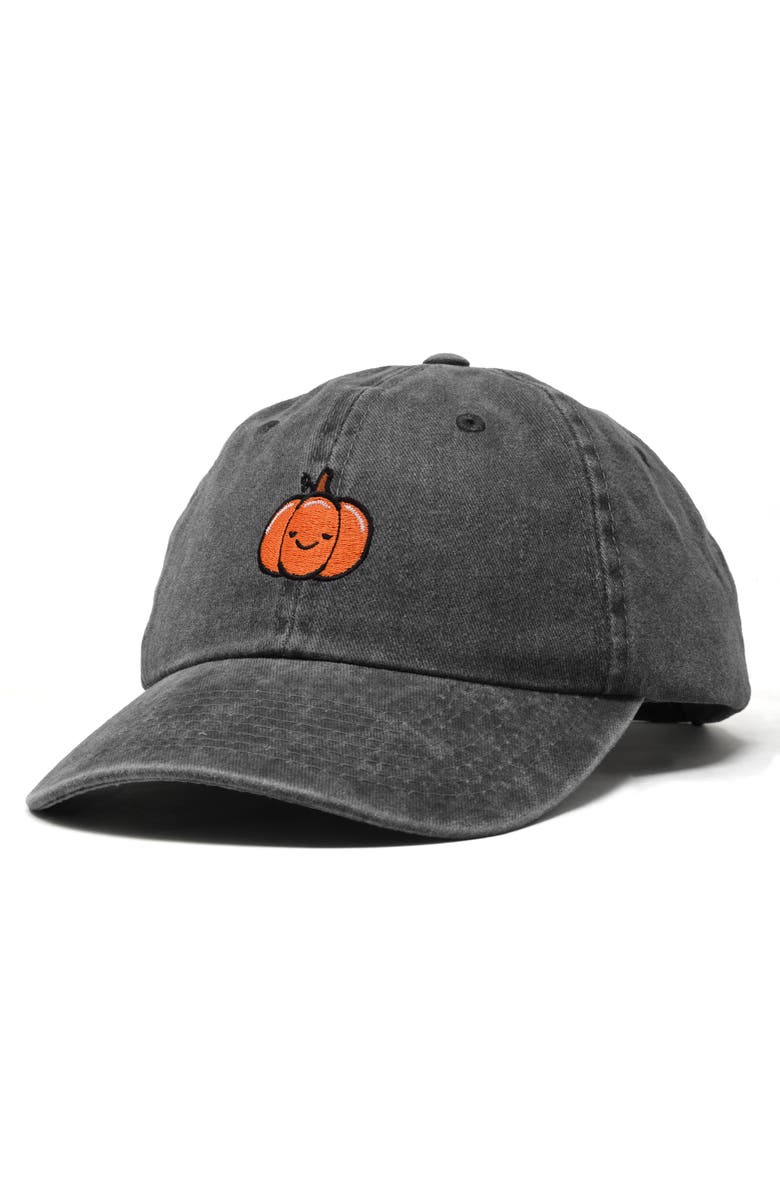 Dalix Baby Pumpkin Embroidered Dad Hat, Alternate, color, Washed Black