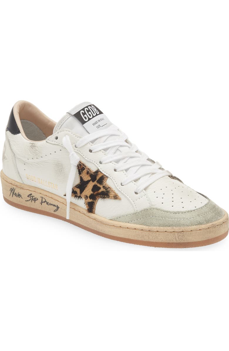Golden Goose Ball Star Low Top Sneaker, Main, color, White/ Ice/ Beige Brown Leo