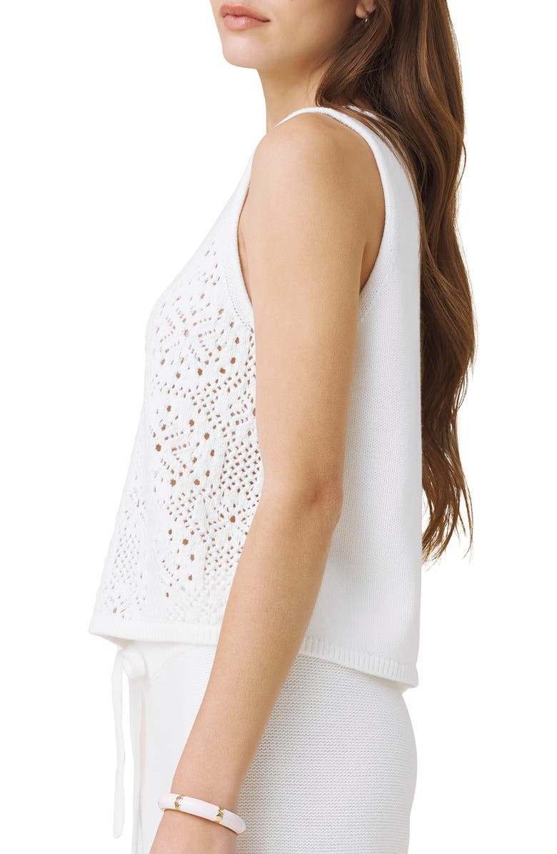 Splendid Open Stitch Sleeveless Top, Alternate, color, White