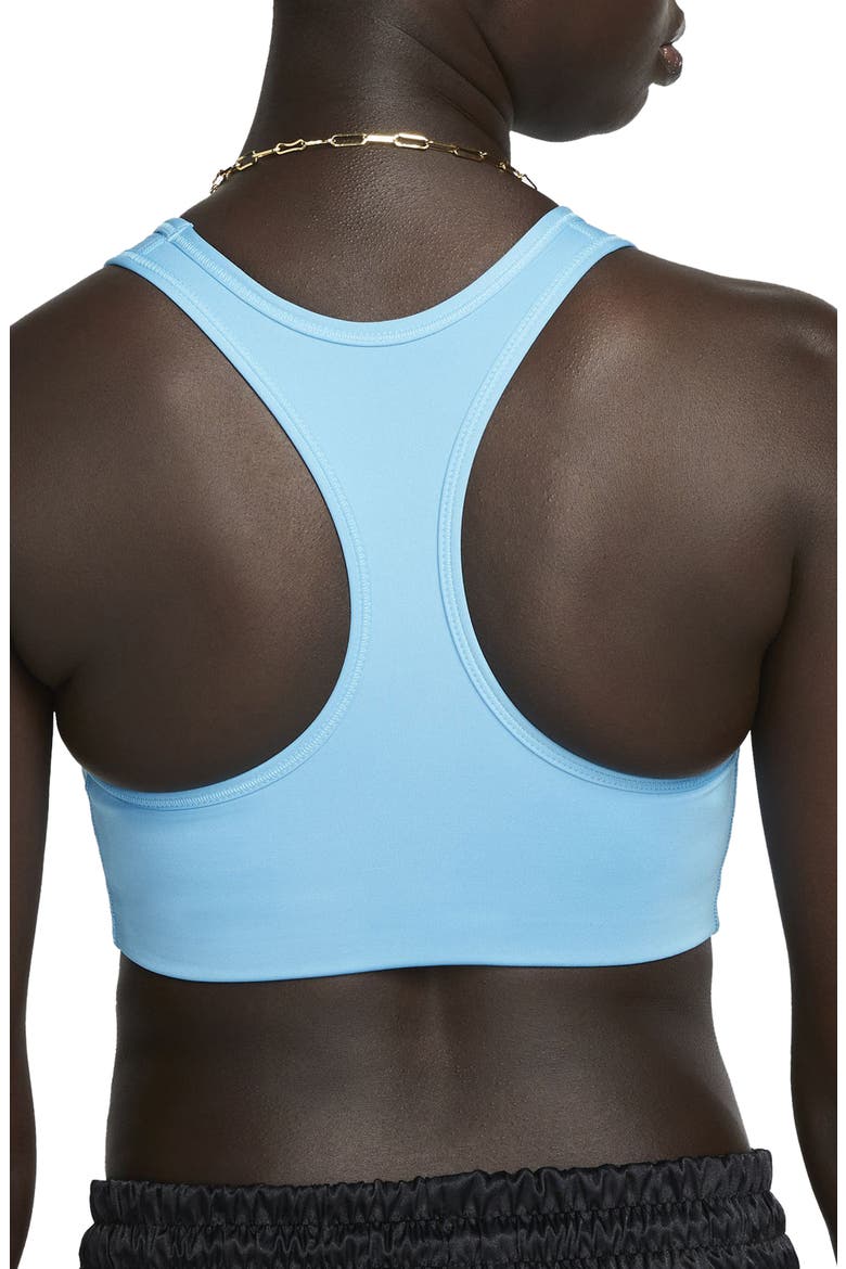 Swoosh Dri-FIT Racerback Sports Bra, Alternate, color, BALTIC BLUE/ WHITE
