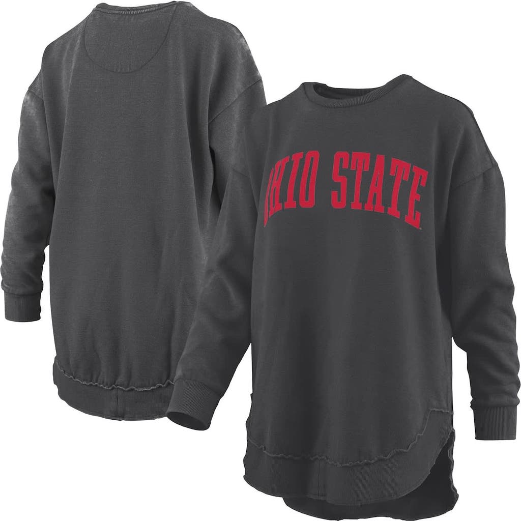 Pressbox Women's Black Texas Tech Red Raiders Melange Poncho Vintage Fleece Long Sleeve Pullover Sweatshirt In Black