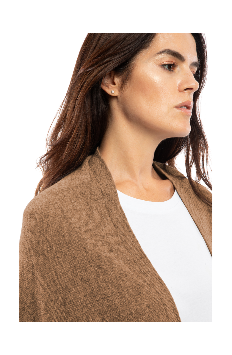 Monticelli Cashmere Pure Cashmere Fringe Wrap, Alternate, color, Camel