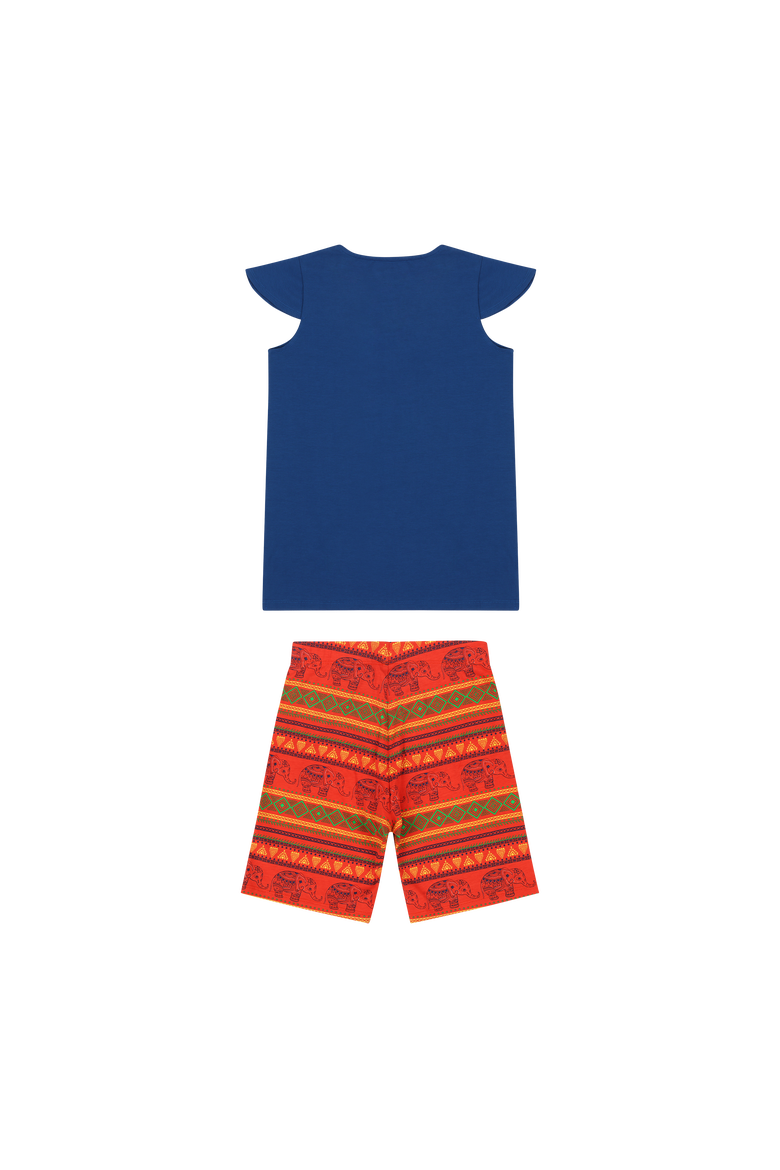 Girls Burda Tunic & Short Set, Alternate, color, Sodalite Blue/Jacquard Stripe