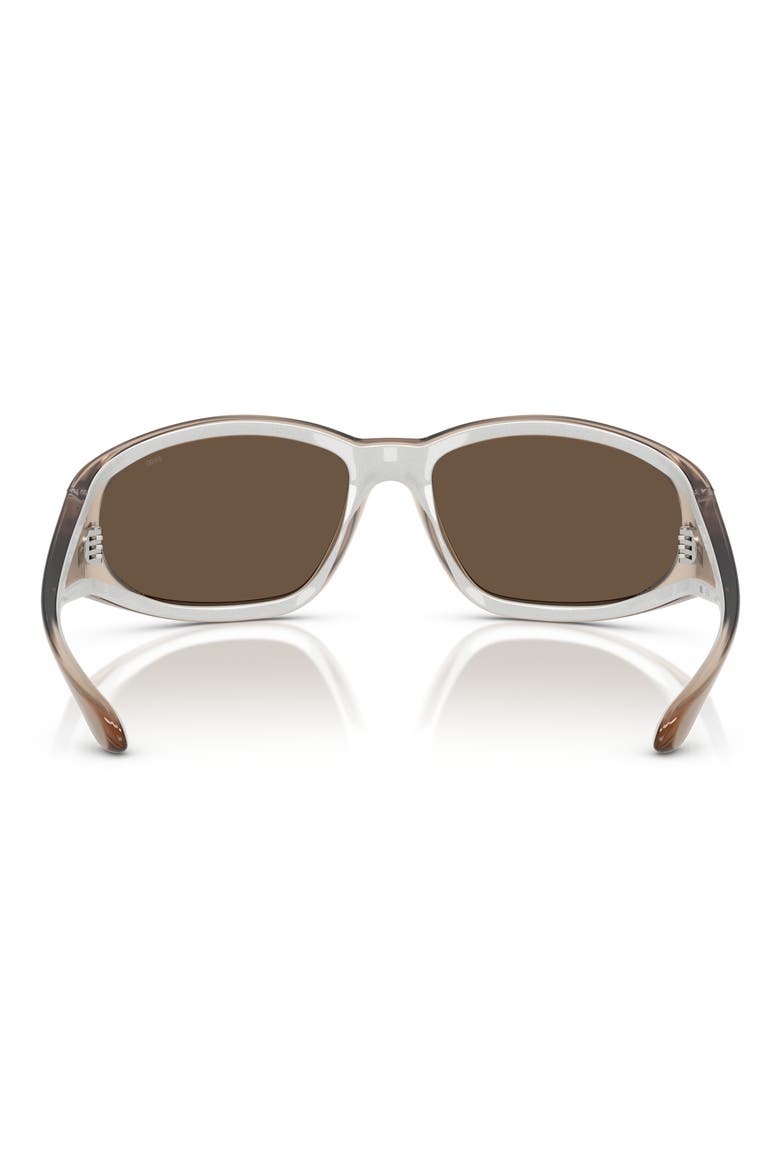 65mm Oversize Wrap Sunglasses, Alternate, color, METALLIC KAKI/ BROWN