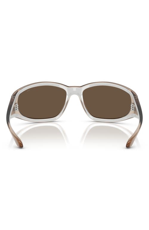 Diesel ® 65mm Oversize Wrap Sunglasses In Metallic Kaki/brown
