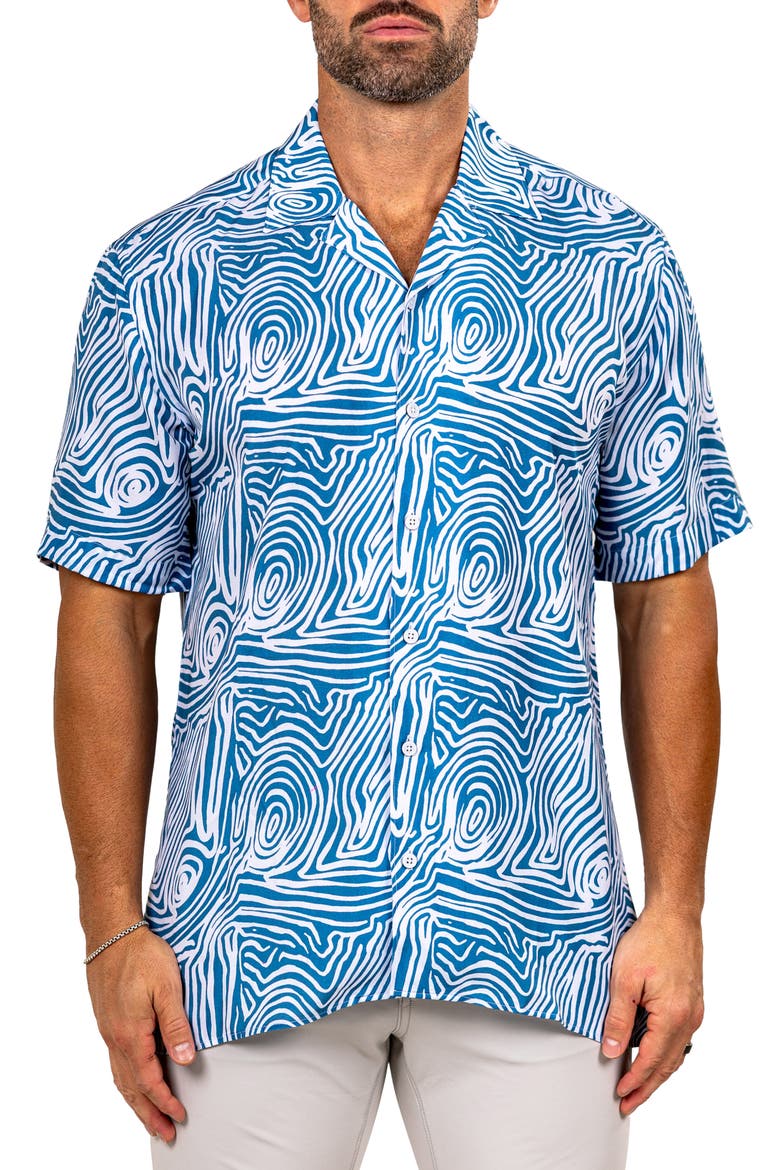Apachi Marthyr0250 Blue Camp Shirt, Main, color, BLUE