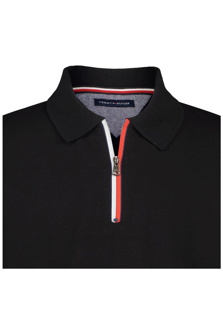 Signature Zip Short Sleeve Polo, Alternate, color, BLACK