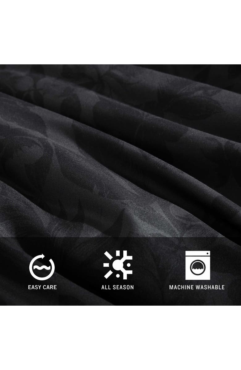 Kenneth Cole New York Floral Silhouette Comforter & Throw Set, Alternate, color, Charcoal