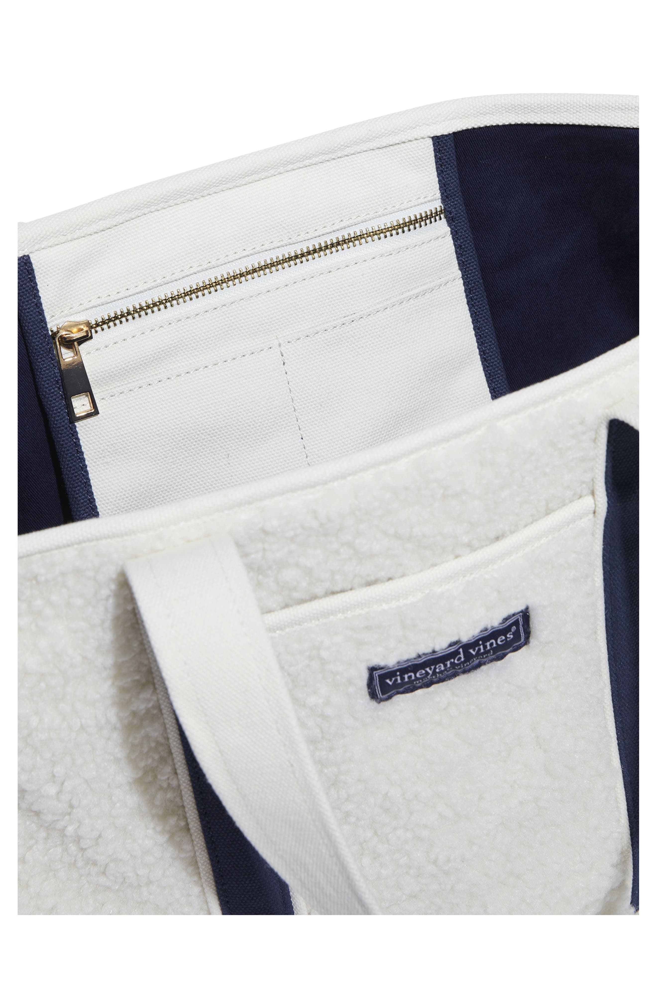 vineyard vines Faux Shearling Tote, Alternate, color, 