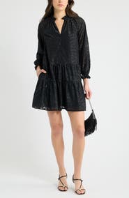 Caslon® Long Sleeve Tiered Dress