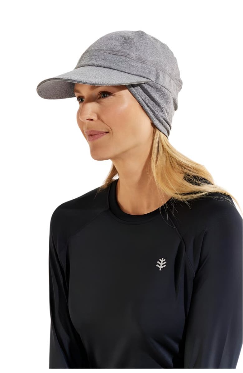 Coolibar Fitness Cap with Ear Coverage - UPF 50+ Sun Protection - Emmet, Alternate, color, Charcoal Heather