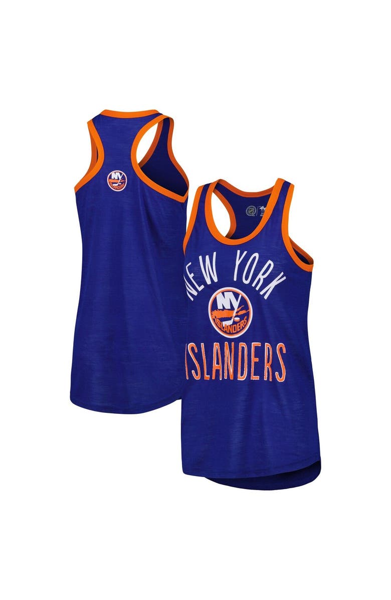 G-III 4HER BY CARL BANKS Women's G-III 4Her by Carl Banks Royal New York Islanders First Base Racerback Scoop Neck Tank Top, Main, color, Royal