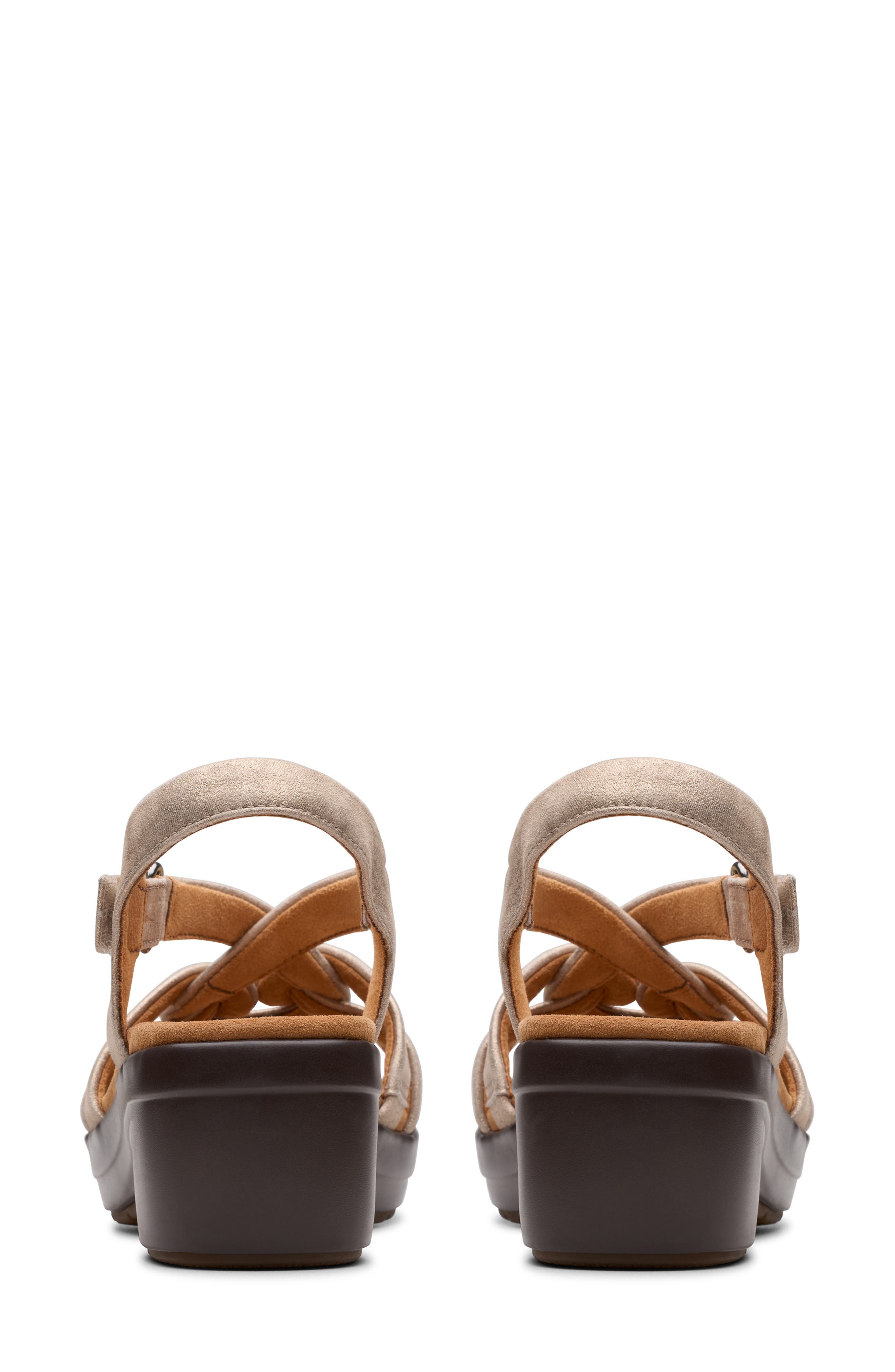 Clarks<sup>®</sup> Tuleah Cross Sandal, Alternate, color, Metallic Leather