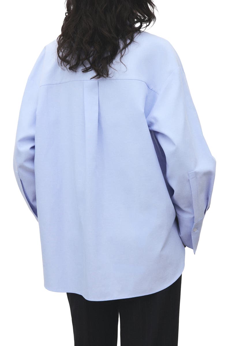 MANGO Oversize Button-Up Shirt, Alternate, color, Sky Blue