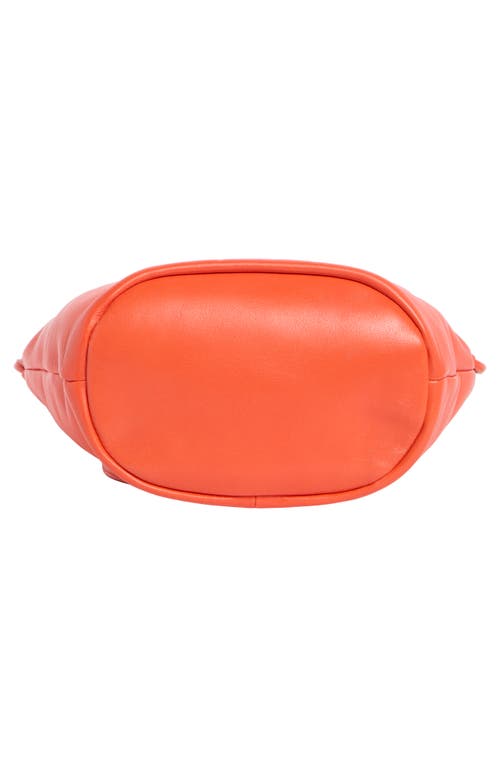 Lucky Brand Tess Drawstring Leather Bucket Bag In Orange