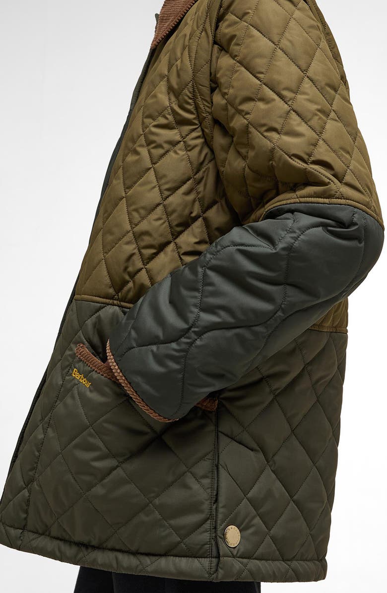 Barbour Lorrie Convertible Quilted Jacket, Alternate, color, Fern Leaf/ Sage/ Light Sage