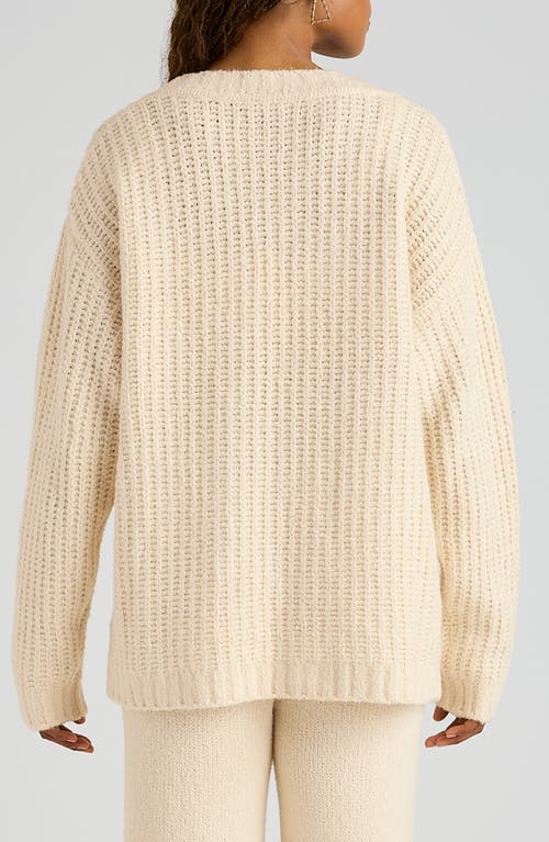 Florence By Mills Open Stitch V-neck Pullover In White