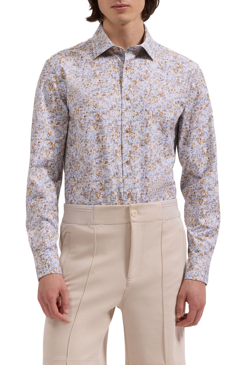 James OoohCotton® Floral Button-Up Shirt, Main, color, WHITE/ CARAMEL