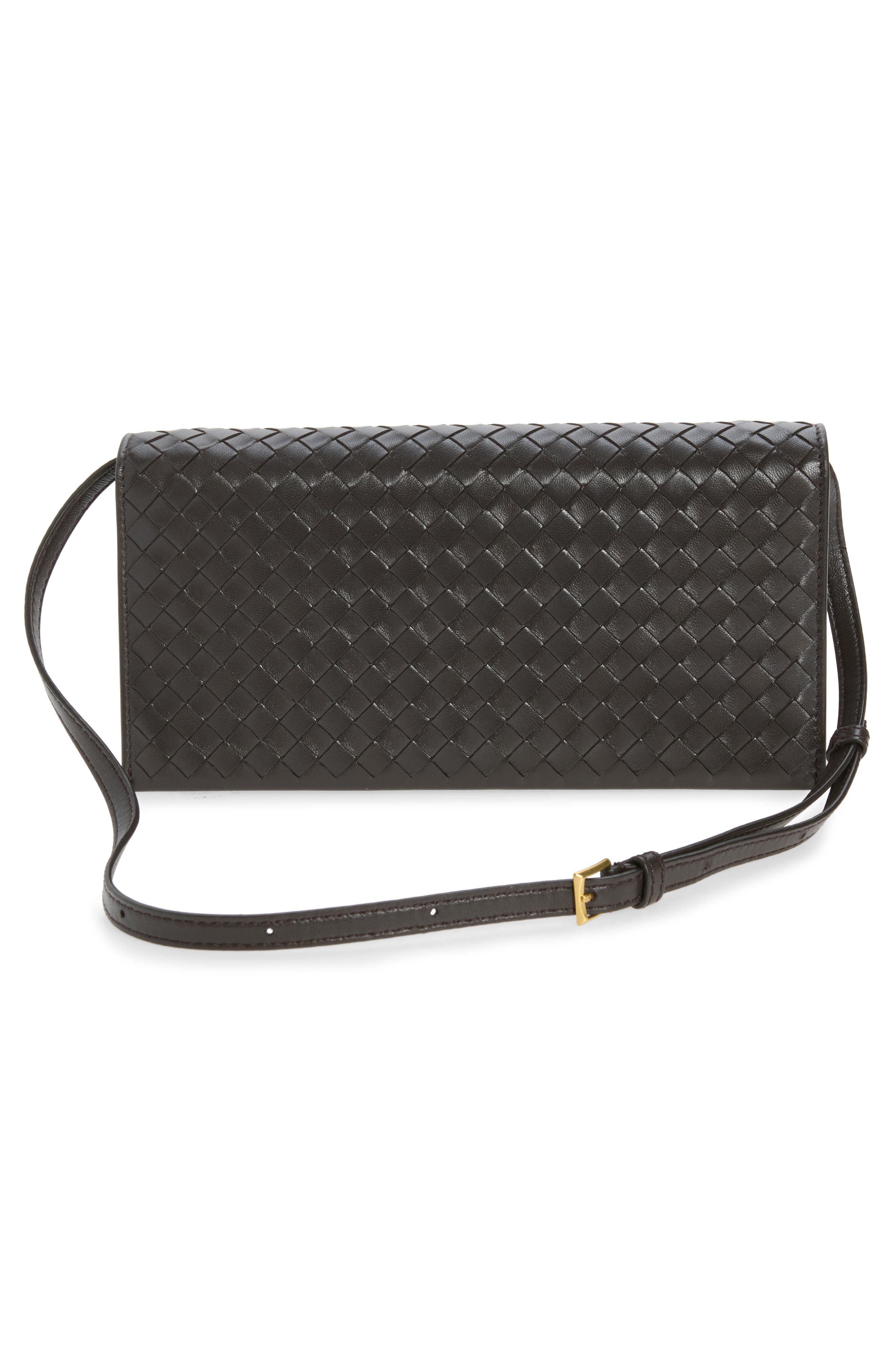 Portafoglio Leather Handbag, Alternate, color, 2094 ESPRESSO-BRASS