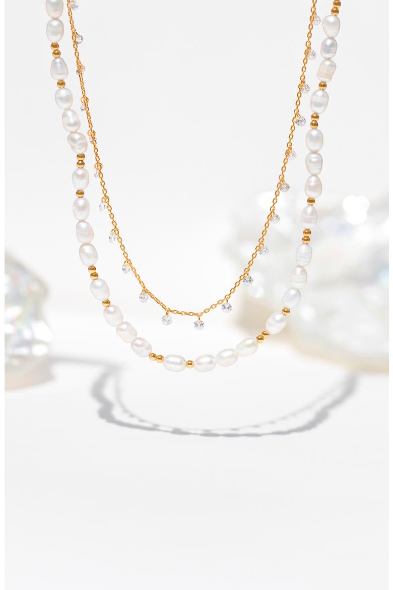 Dew You Cubic Zirconia Drop Necklace, Alternate, color, GOLD