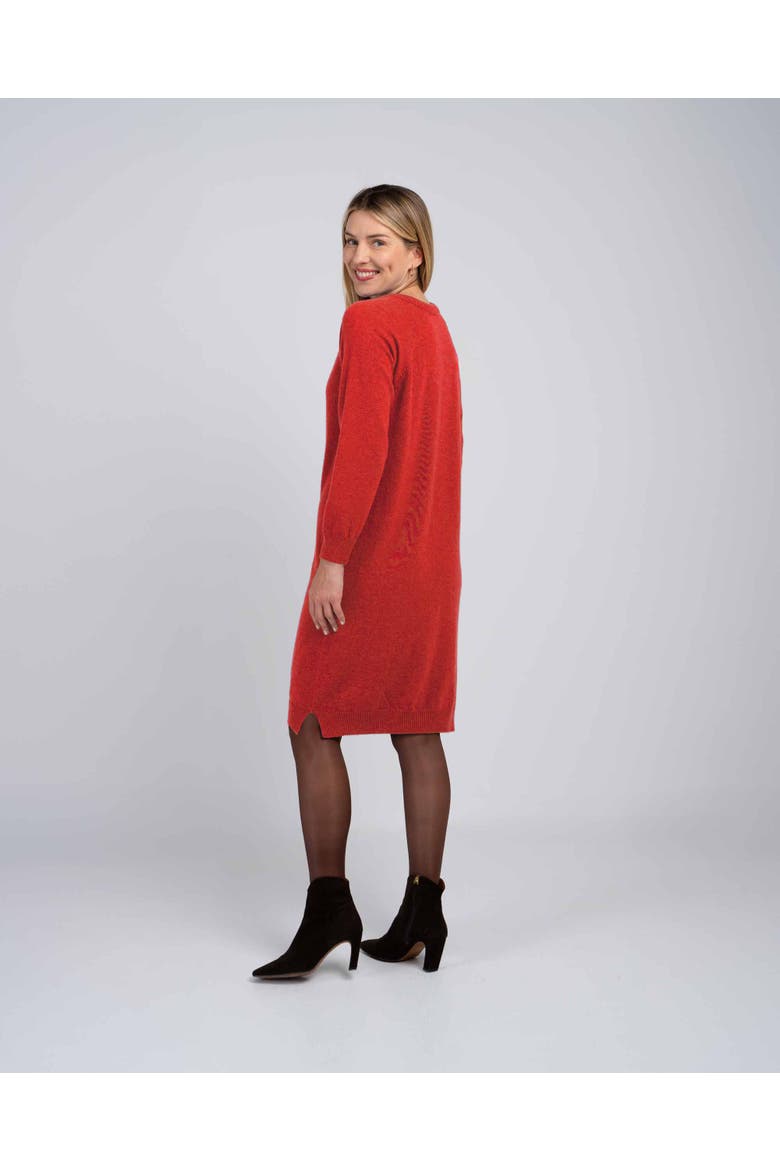 Crew Neck Knitted Dress, Alternate, color, Vermillion
