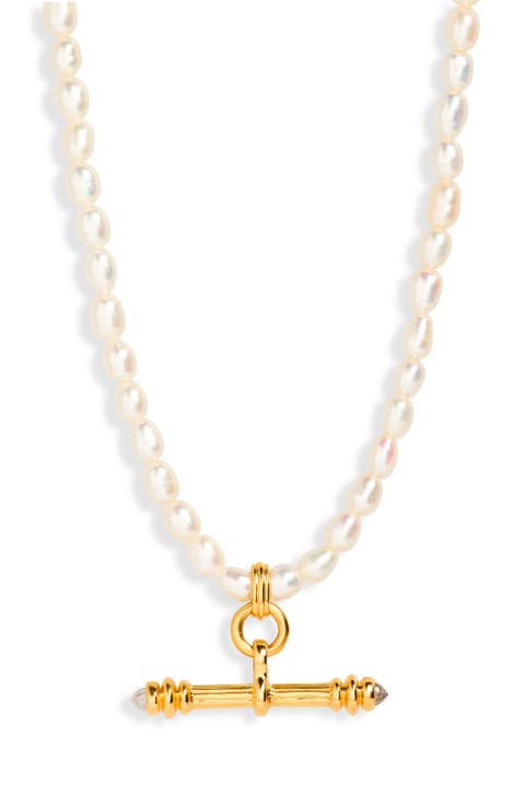 Harris Reed Pearl T-Bar Necklace
