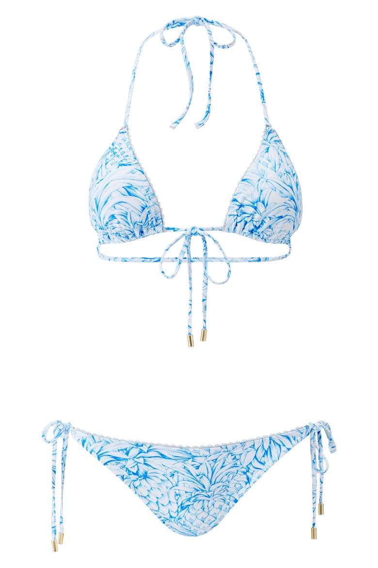 Adelaide Tie Front Bikini Top, Alternate, color, PINEAPPLES