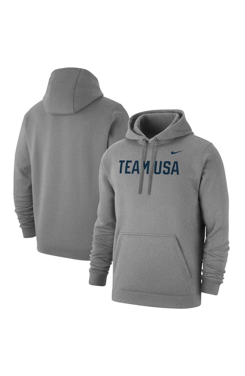 Nike Men's Nike Gray Team USA Club Fleece Pullover Hoodie, Alternate, color, 