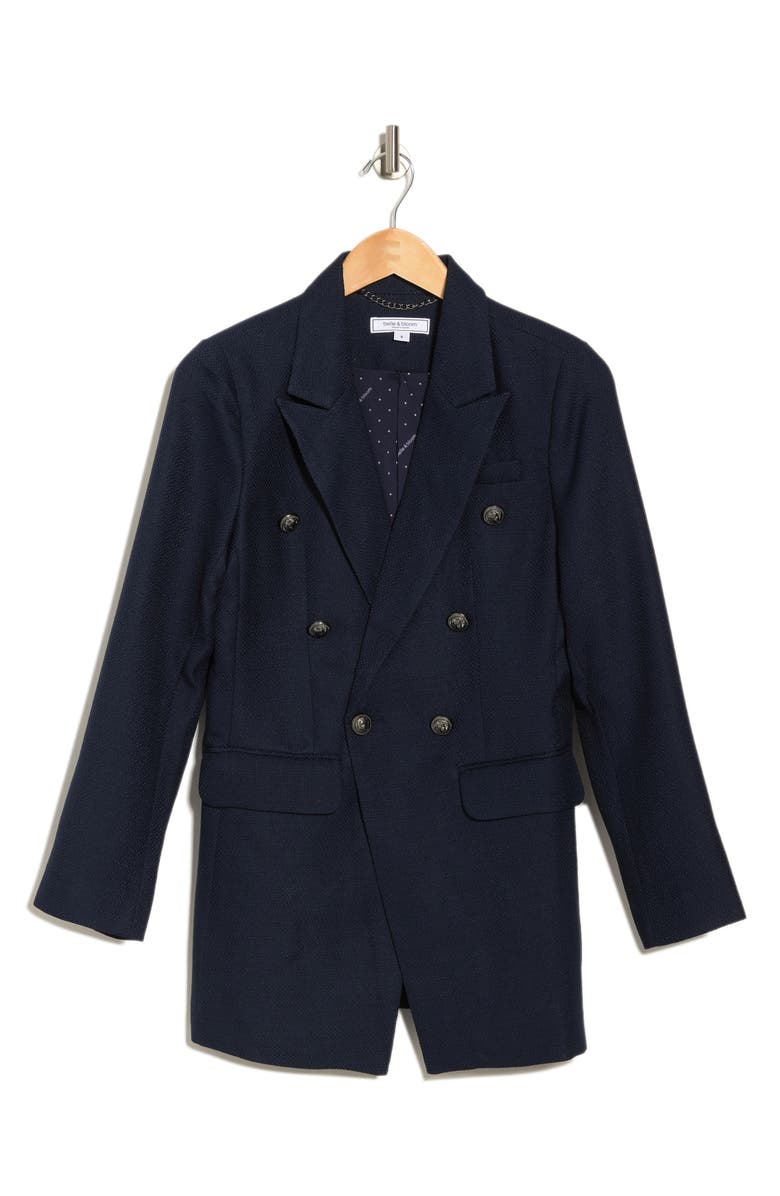 Belle & Bloom Princess Polly Textured Weave Blazer, Alternate, color, Navy