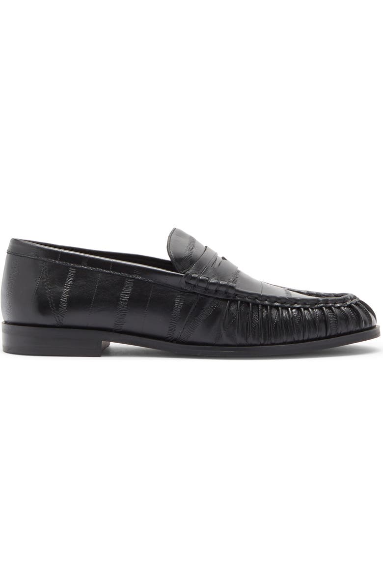 Steve Madden Hartly Leather Loafer, Alternate, color, Black Crinkle