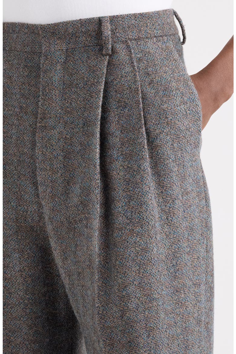 Panrom Pleated Wool Pants, Alternate, color, TURQUOISE