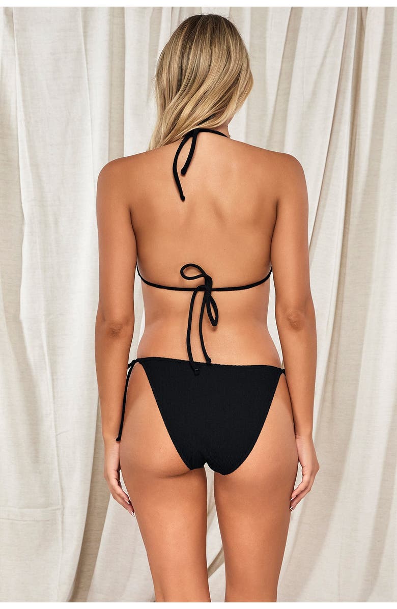 Pacifica by Sunsets Tiana Triangle Bikini Swimsuit Top, Alternate, color, Black Pacifica