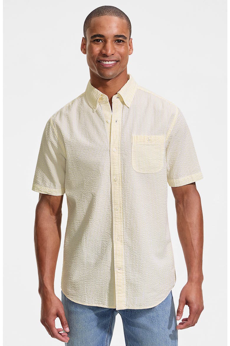 Short Sleeve Seersucker Shirt, Main, color, Sweet Butter Stripes