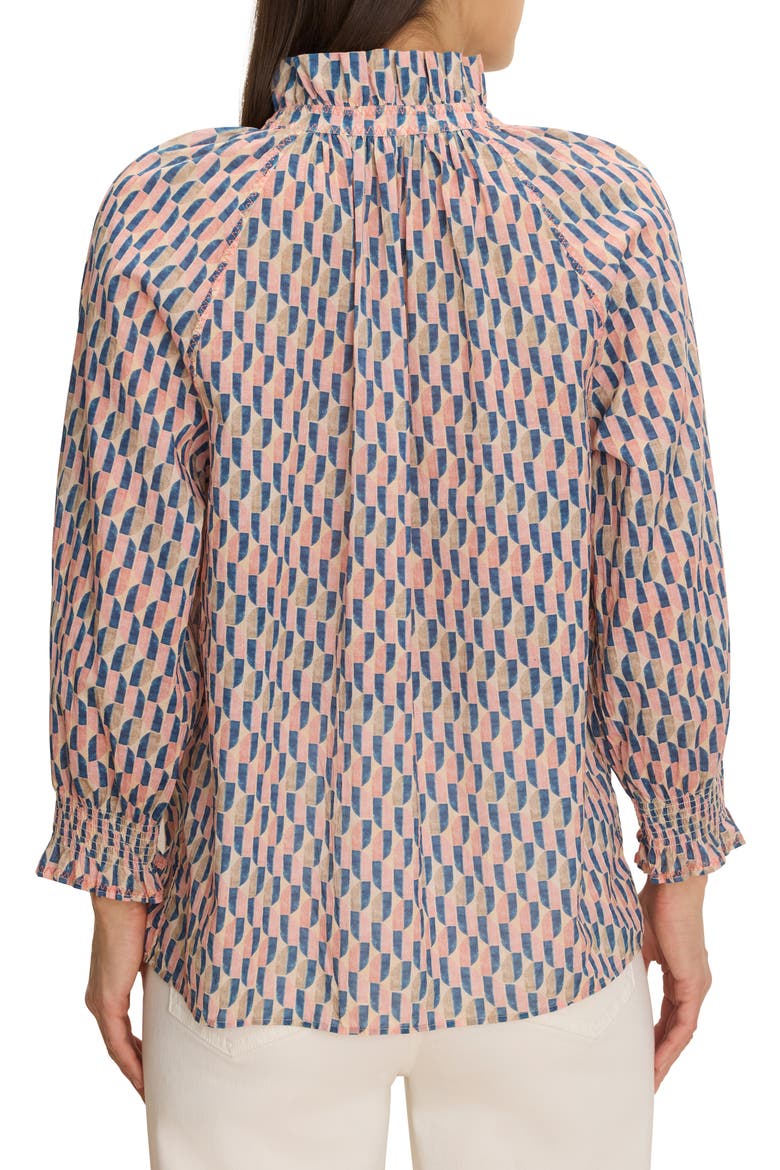 Sideways Cotton Crinkle Button-Up Shirt, Alternate, color, PINK MULTI