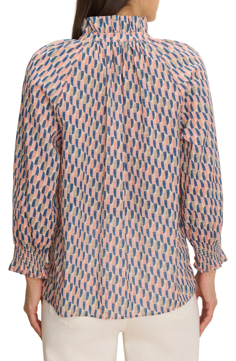 NIC+ZOE Sideways Cotton Crinkle Button-Up Shirt, Alternate, color, Pink Multi