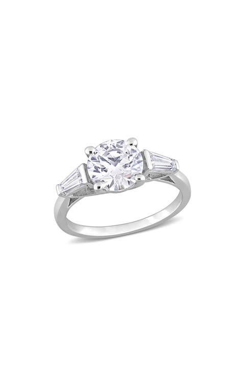 Round Cut & Taper Cut Moissanite Ring