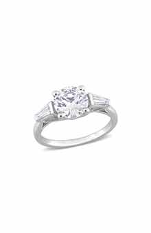 DELMAR Round Cut & Taper Cut Moissanite Ring