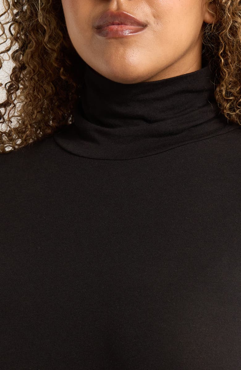 Eileen Fisher Turtleneck Top, Alternate, color, Black