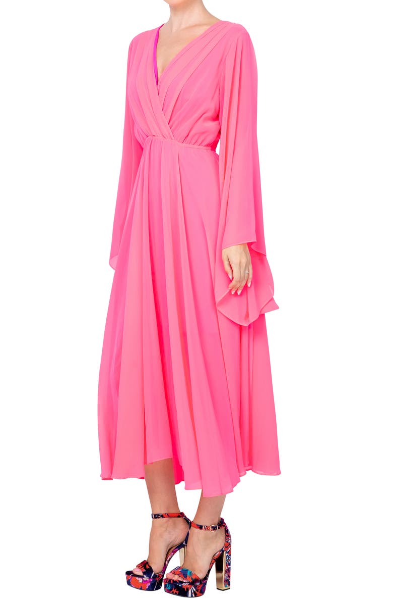 MEGHAN LA Sunset Midi Dress, Alternate, color, Neon Pink