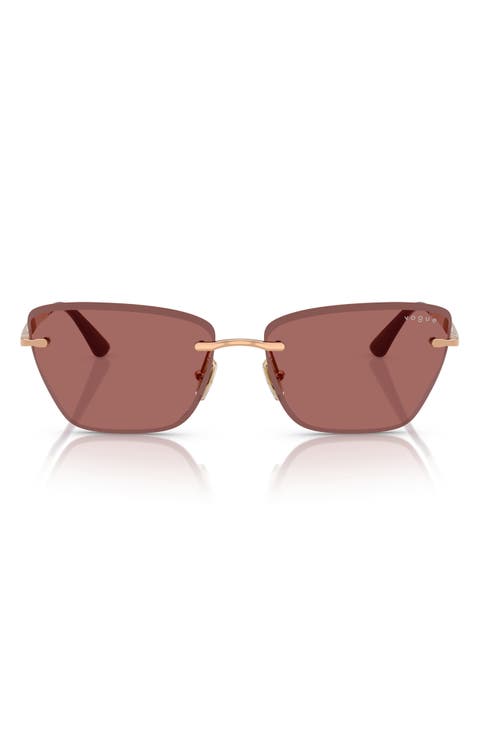 59mm Rimless Cat Eye Sunglasses
