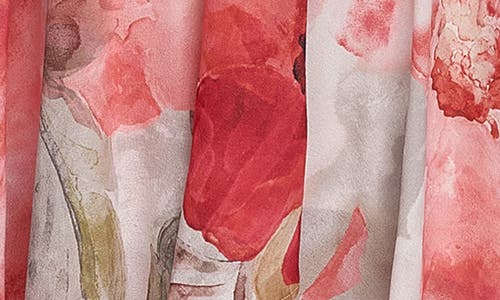 Donna Karan Chiffon A Line Dress In Spring Melon Multi