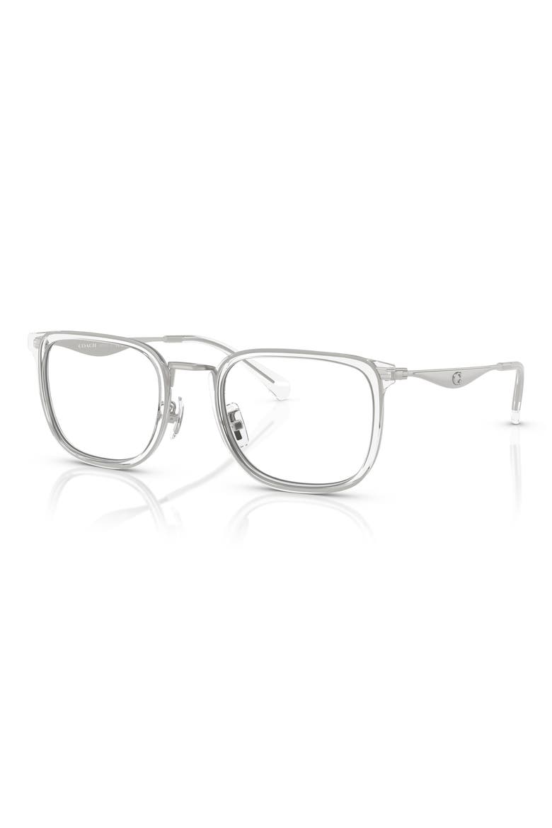 53mm Square Optical Glasses, Alternate, color, TRANSPARENT CLEAR / DEMO LENS