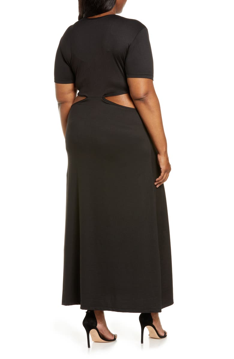 Zelie for She Shuri Cutout Waist Jersey Dress, Alternate, color, 