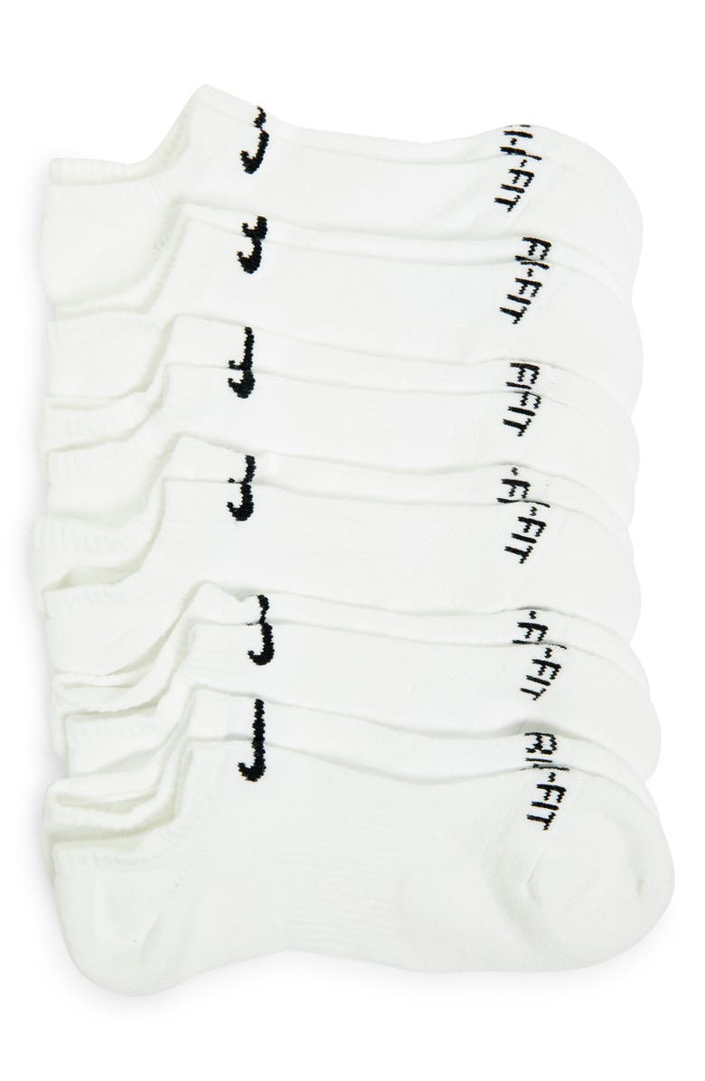 Nike Everyday Plus 6-Pack Cushioned No-Show Socks, Main, color, White/ Black