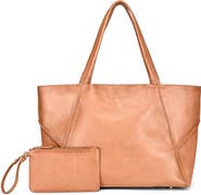 OLD TREND Wishbone Oversized Leather Carryall Tote