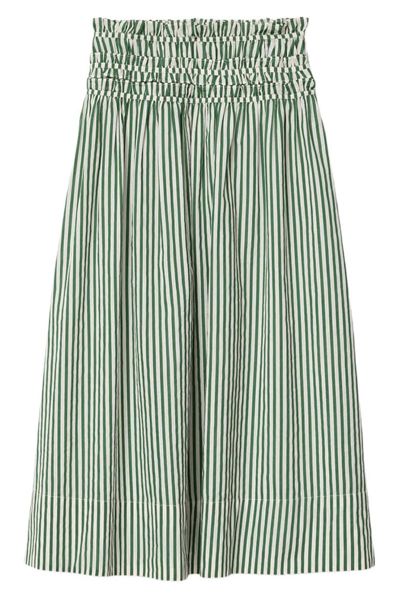 Kali Stripe Cotton Maxi Skirt, Alternate, color, APPLE GREEN/ WHITE