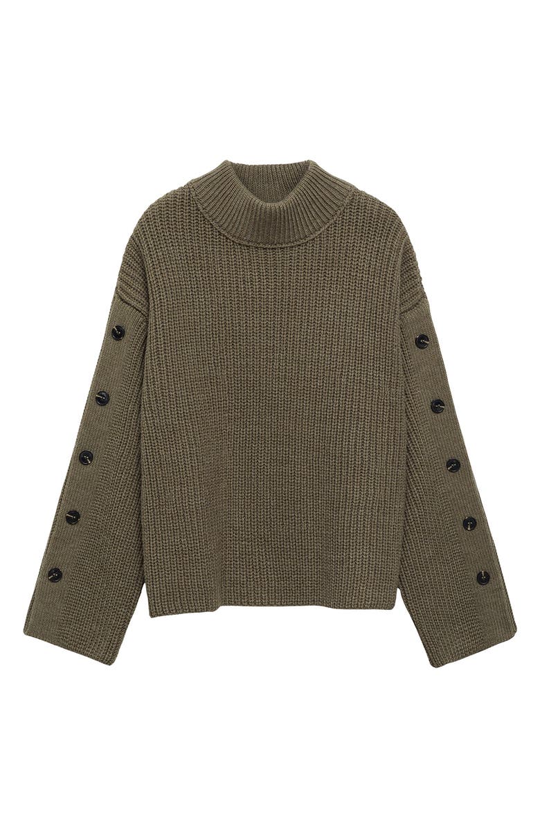 MANGO Button Detail Knit Sweater, Alternate, color, 