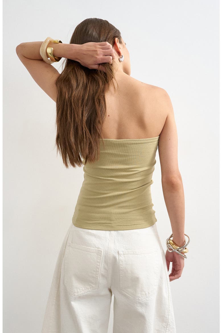Cotton Blend Bandeau Top, Alternate, color, KHAKI