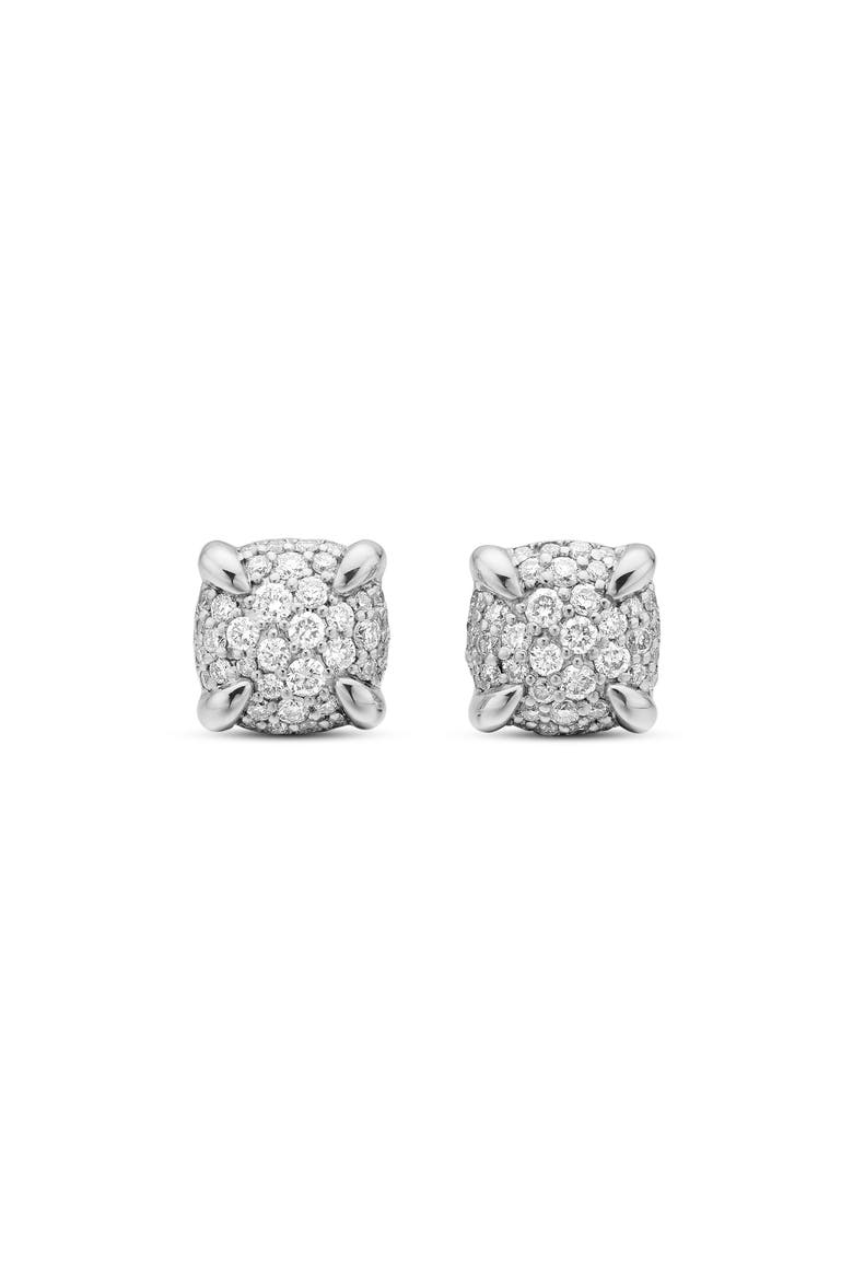 Petite Chatelaine® Pavé Diamond Stud Earrings, Main, color, DIAMOND